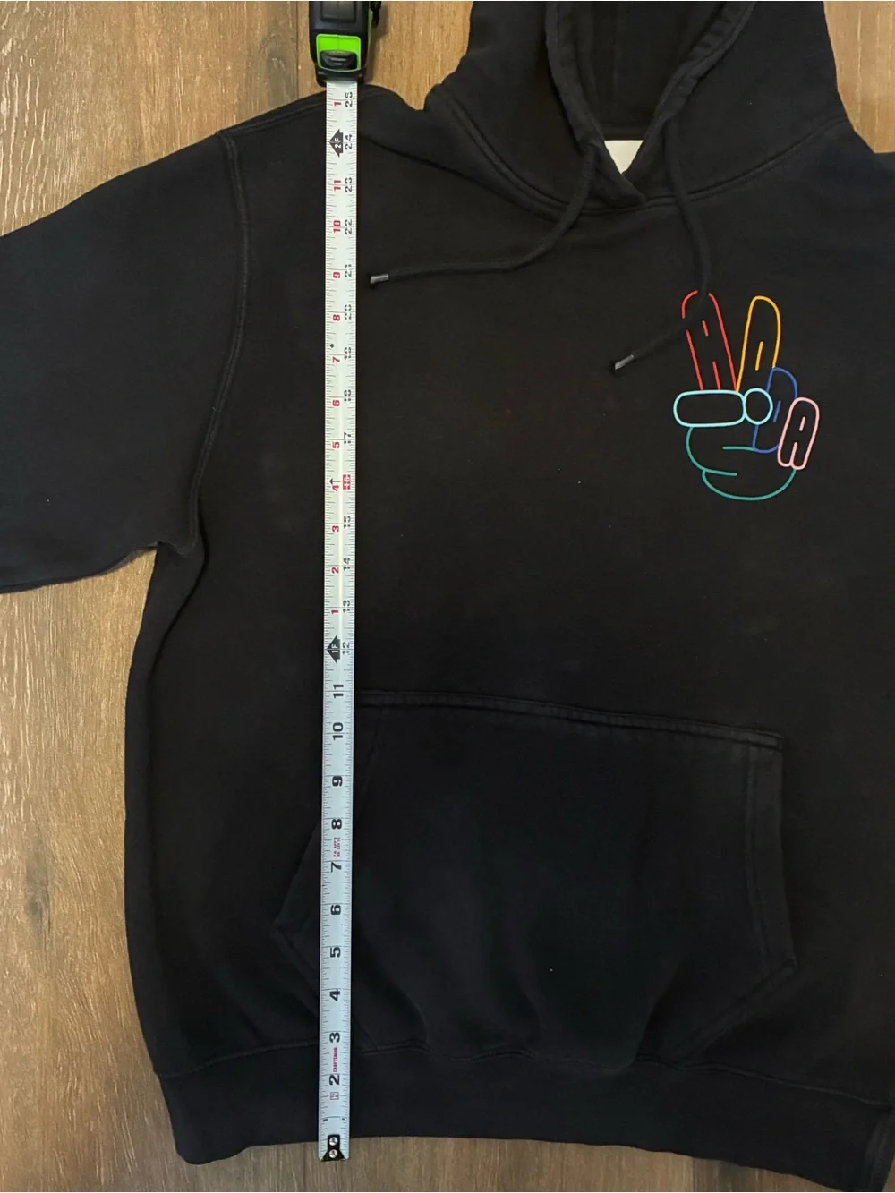 adidas Black Hoodie with White Logo Tag